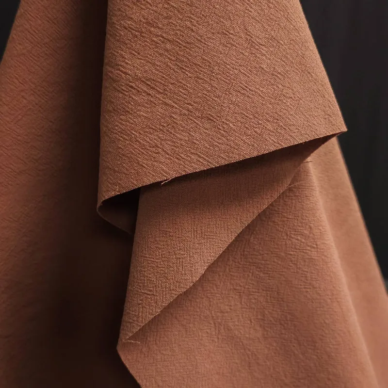 Coton froissé | Argile | 129 cm | FIN DE ROULEAU
