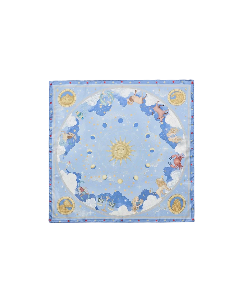 Zodiac Square Scarf in Blue