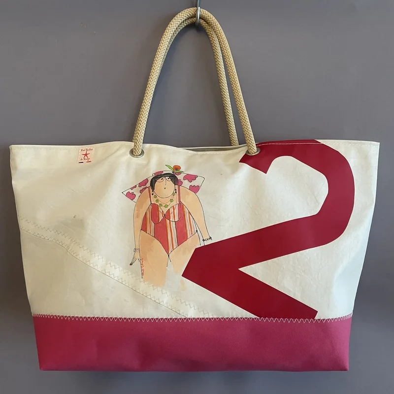 Cabas grand Cherry - Baigneuse par Cécile Colombo