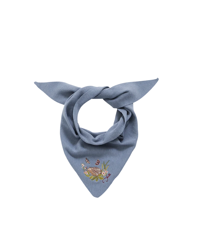Hedgehog Triangle Scarf in Blue