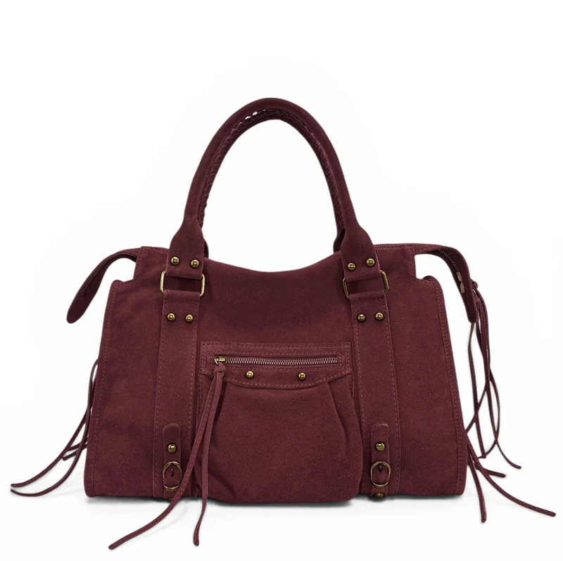 Sac à main en daim STORM SUEDE Bordeaux
