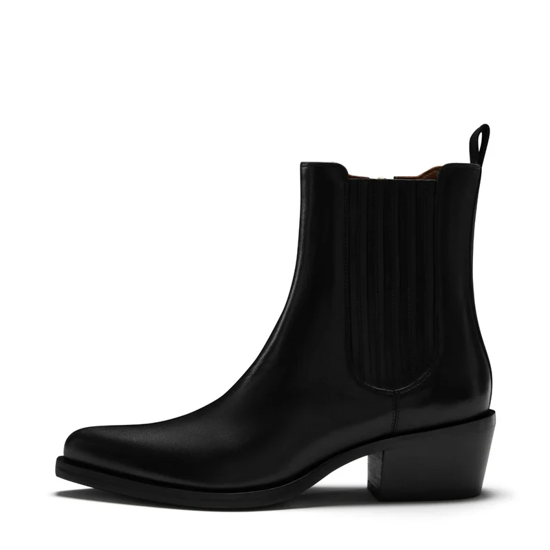Isabel Bernard Bottes Amandine en cuir de veau noir IB53010-001-38