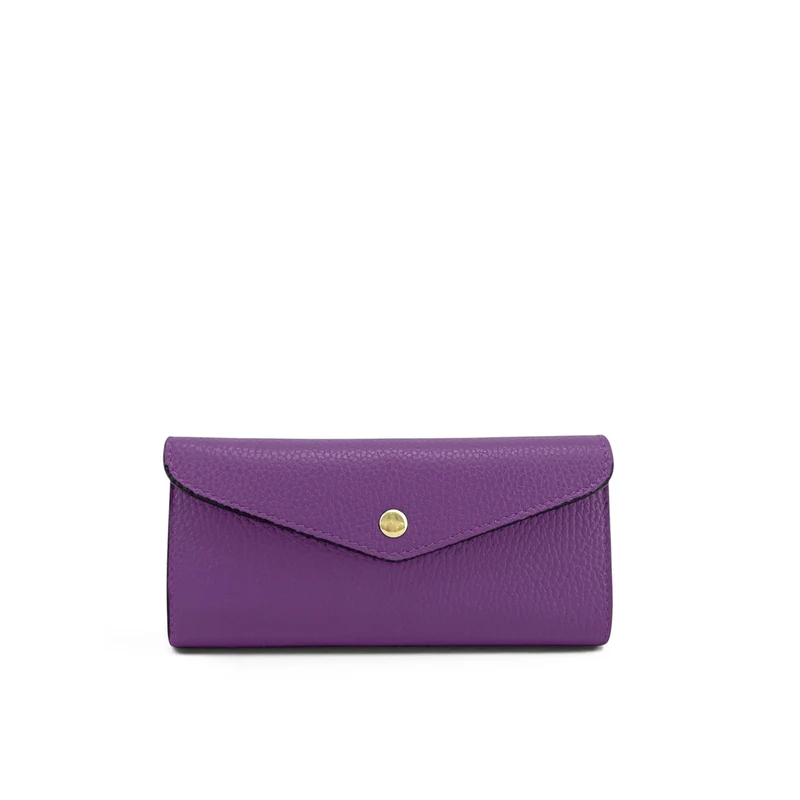 Pochette portefeuille en cuir grainé CLELIA Violet