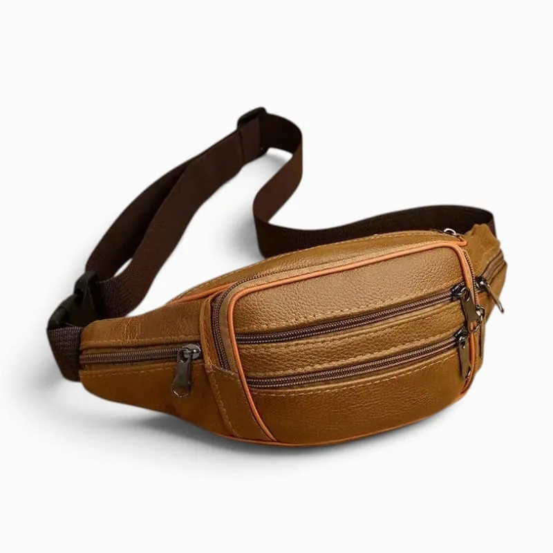 Sacoche Sac Banane Cuir Homme
