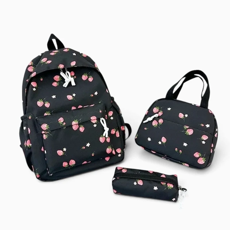 Cartable École Fille avec Trousse et Sac à Déjeuner Assorti