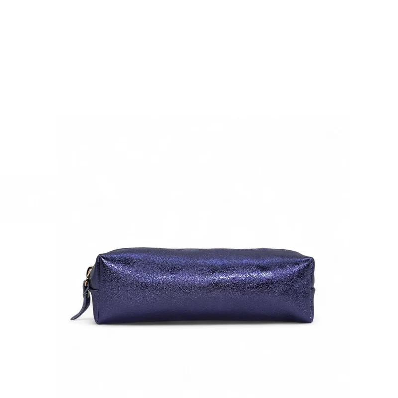 Trousse en cuir irisé TICTOC GLOW Bleu nuit étoilée