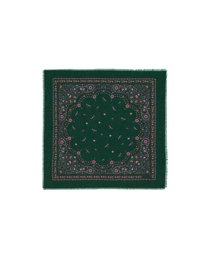 Paisley Bee Bandana Scarf in Green