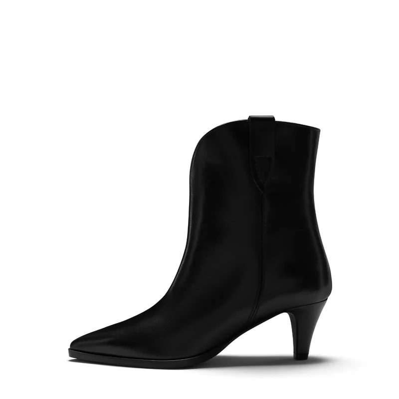 Isabel Bernard Bottes Louane en cuir de veau noir IB53009-001-37