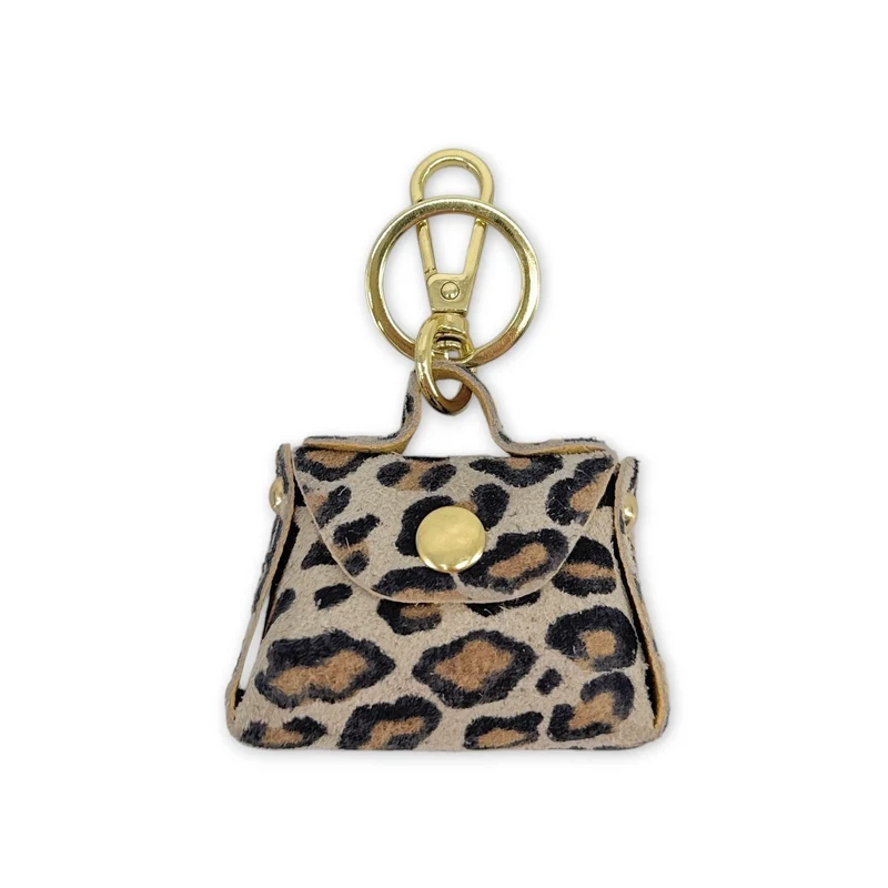 Porte-clés mini-sac en cuir BABY BABEL Léopard