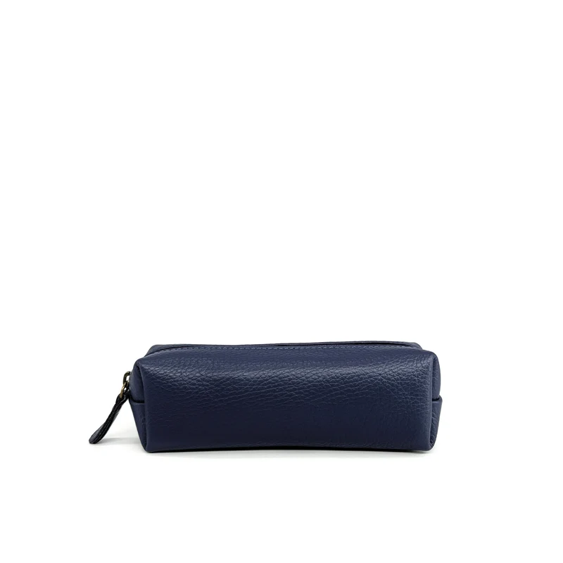 Trousse en cuir grainé TICTOC Bleu marine
