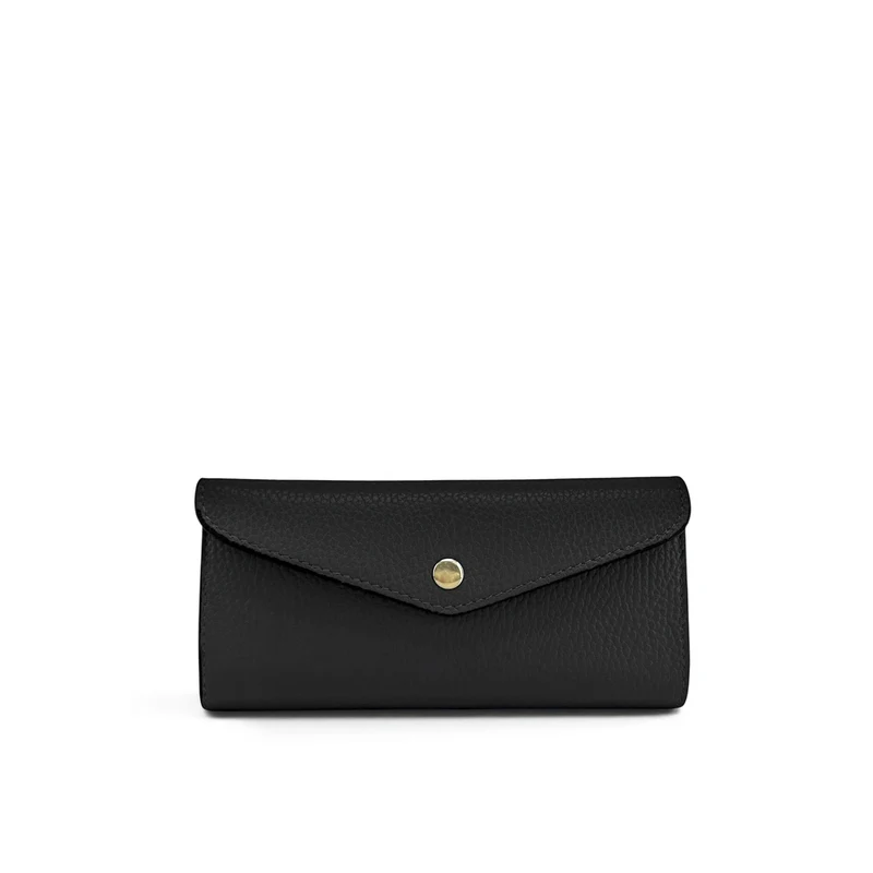 Pochette portefeuille en cuir grainé CLELIA Noir