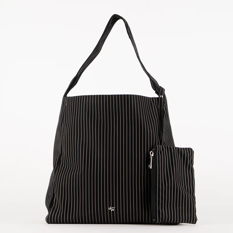 Striped hobo bag