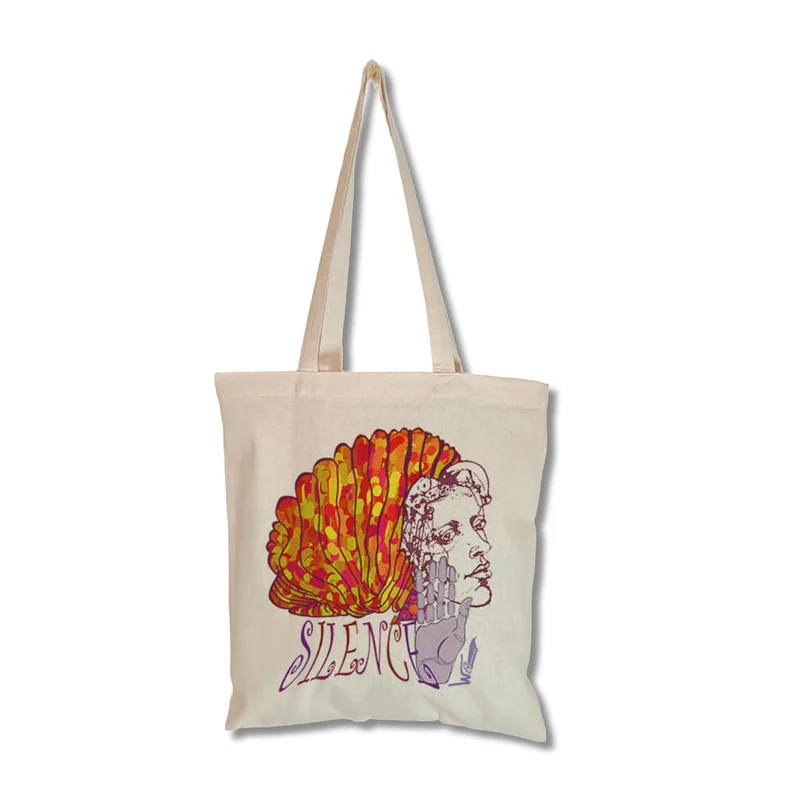 Tote Bag imprimé Jade - Silence éclat feu