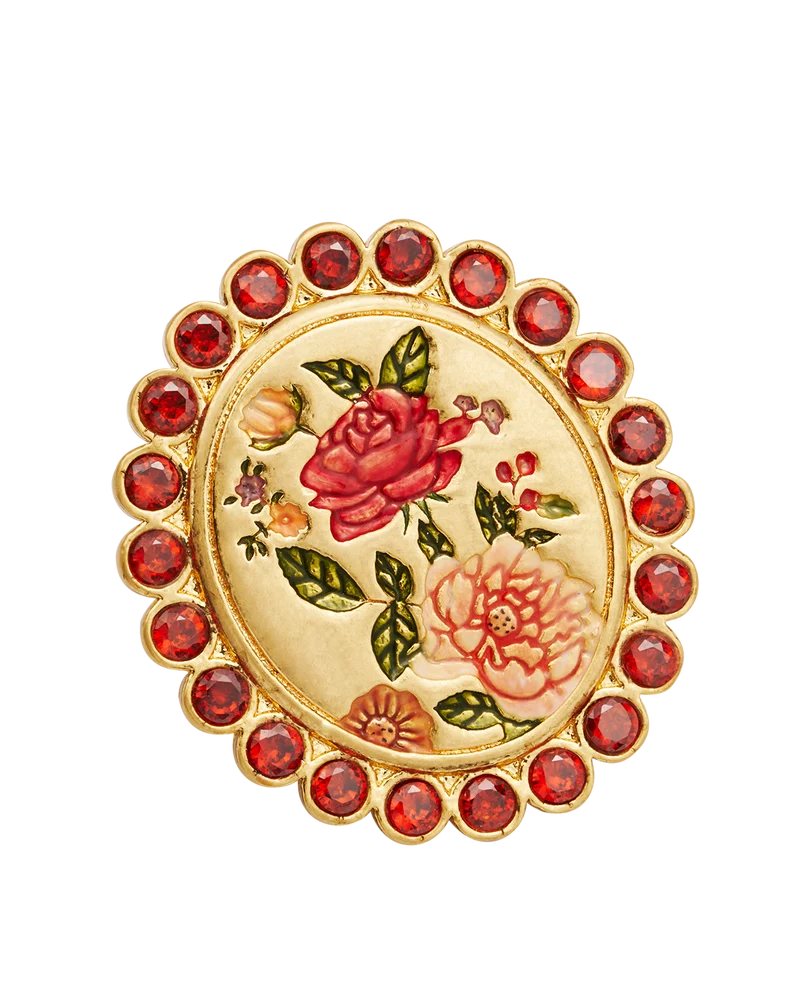 Eve Floral Brooch in Gold