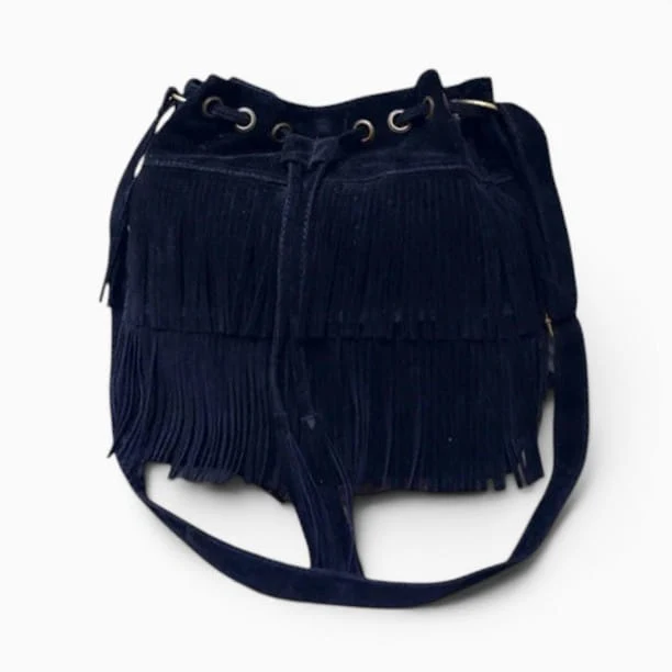 Sac Bandoulière Femme Daim À Franges