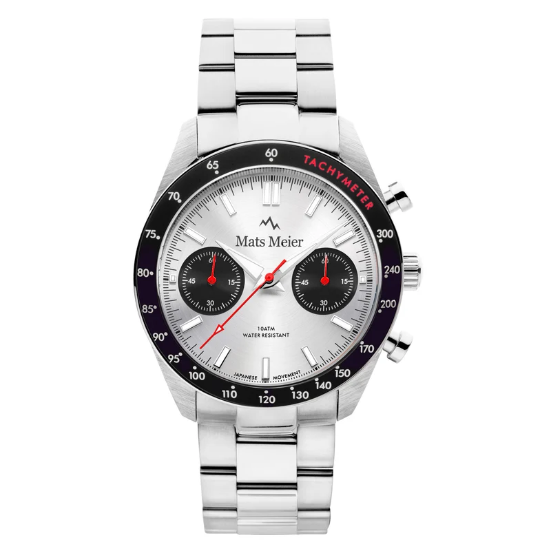 Mats Meier Arosa Racing Hommes Montre Argent MM50011