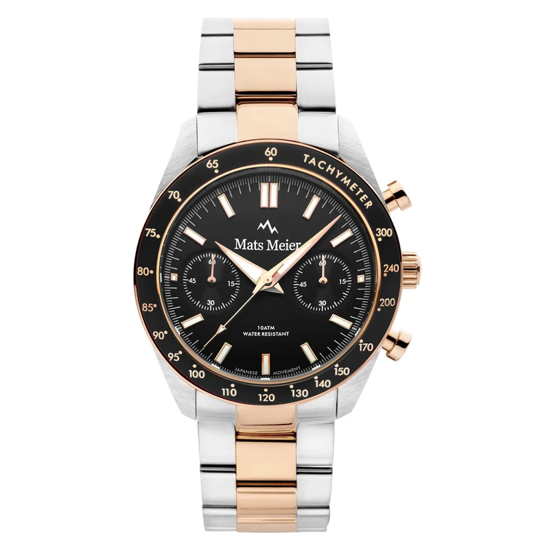 Mats Meier Arosa Racing Hommes Montre Or rose MM50006