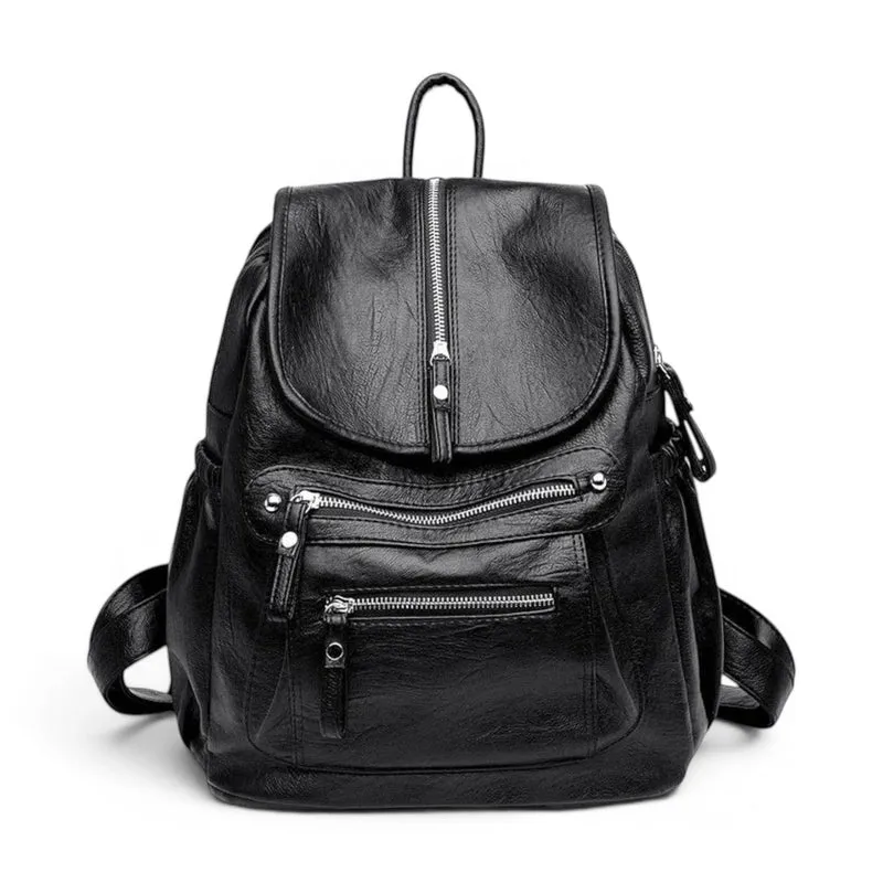 Sac à Dos Cuir Vintage Multi Poches