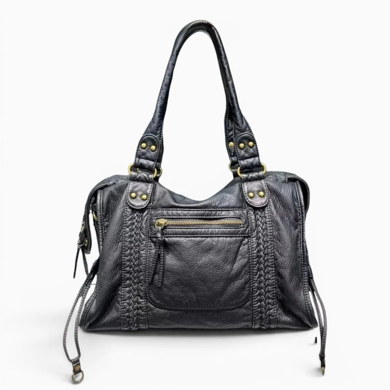 Sac à Main Femme Noir Souple Vintage
