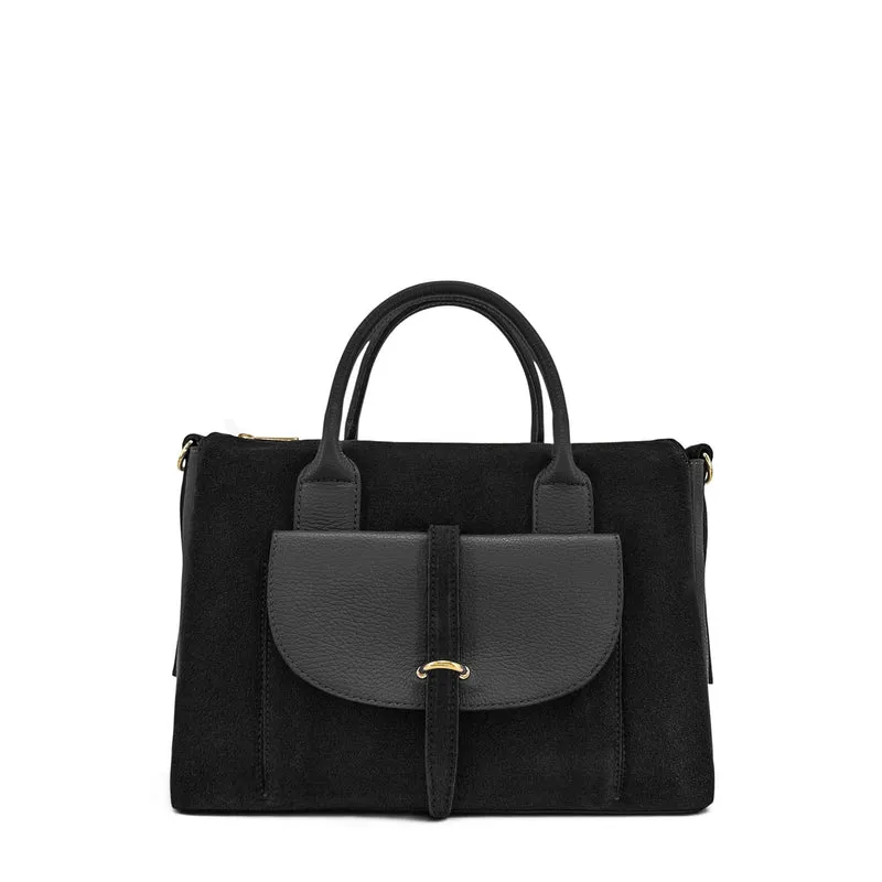 Sac bowling en cuir grainé et daim EDITO Noir