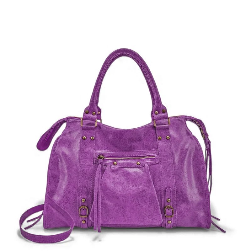Sac à main en cuir brossé SANDSTORM Violine