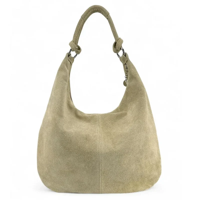 Sac à main en daim LOVE Taupe clair