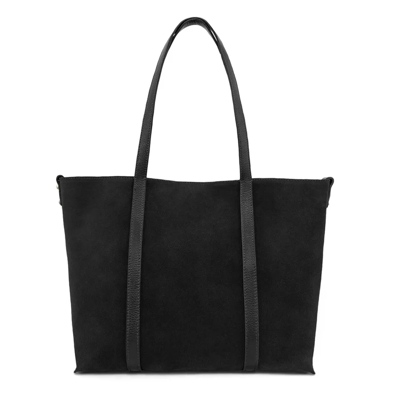 Sac cabas en cuir grainé et daim MAJOR Noir