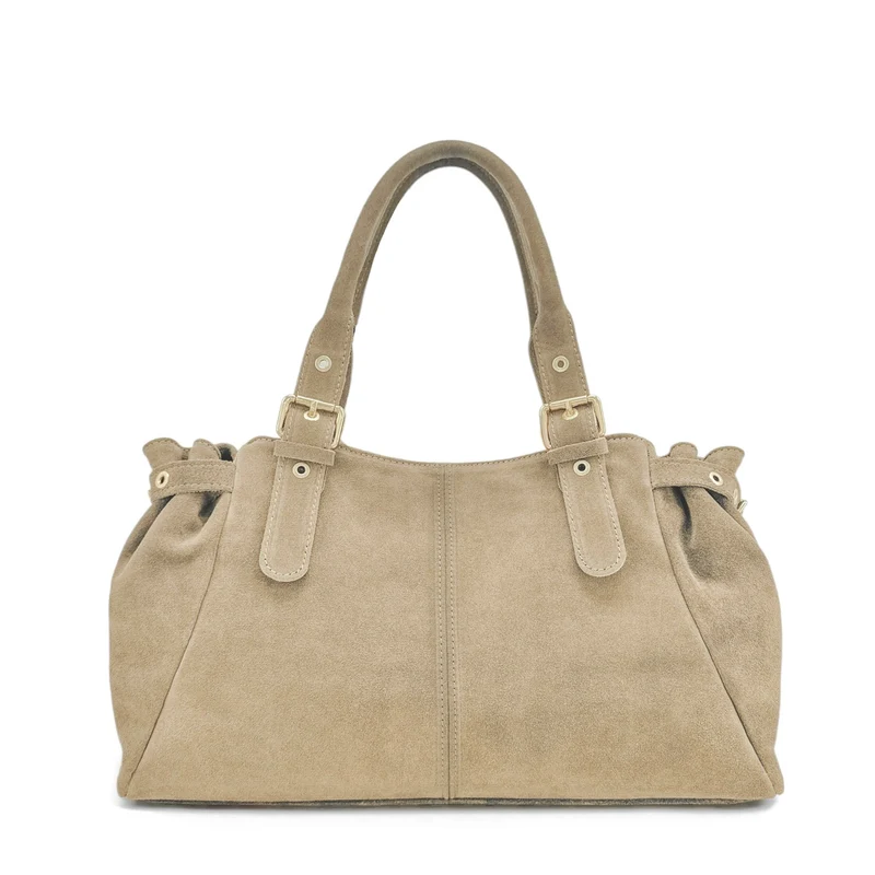 Sac bowling en daim NEW PRINCESS SUEDE XL Beige crème - Précommande