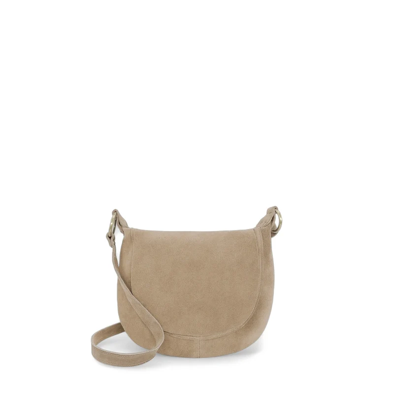 Sac bandoulière en daim LITTLE CITIZEN SUEDE Beige crème