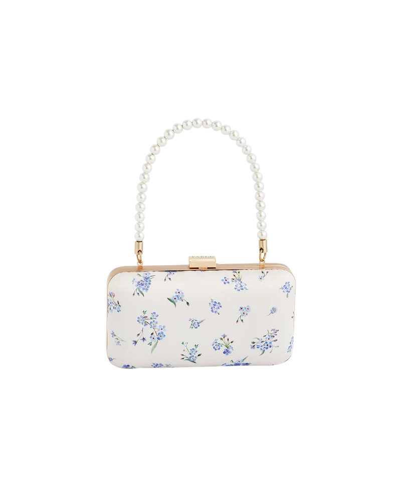Cream Forget Me Not Pearl Handle Clutch