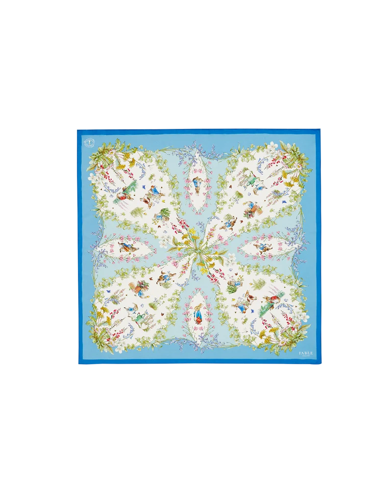 Fable England x Peter Rabbit Narrative Square Scarf in Blue