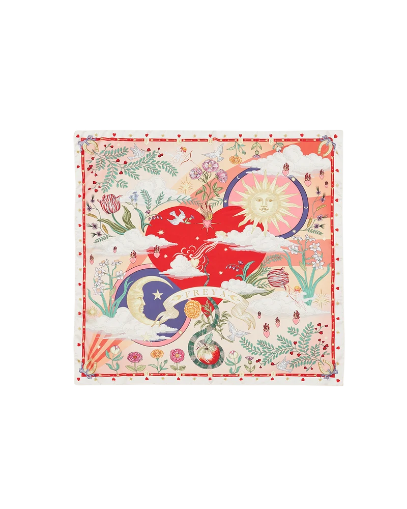 Freya Narrative Square Scarf in Pink