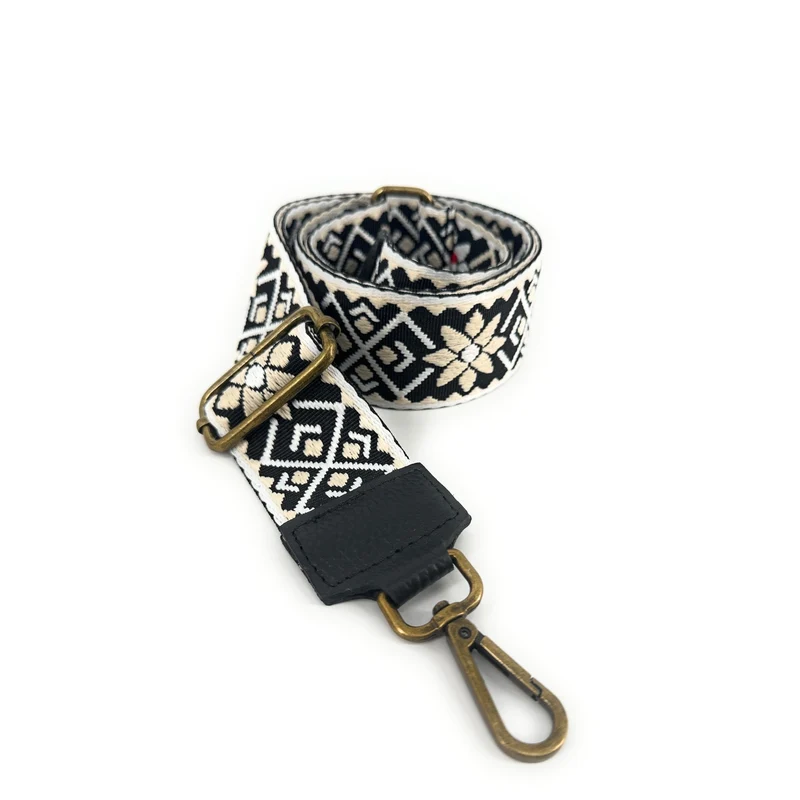 Bandoulière amovible FLORA laiton Beige et Noir