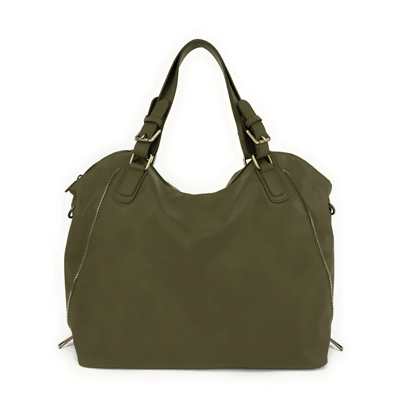 Sac porté épaule en cuir lisse CAMELIA Vert kaki