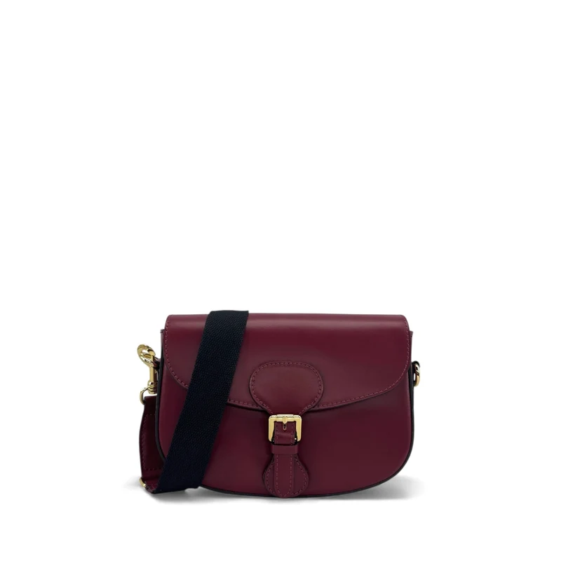 Sac trotteur à bandoulière en cuir lisse MADDY Bordeaux