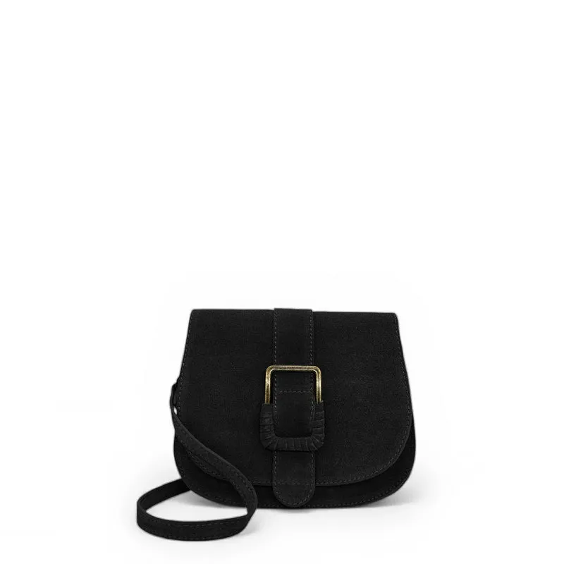 Sac besace en cuir daim ENID Noir