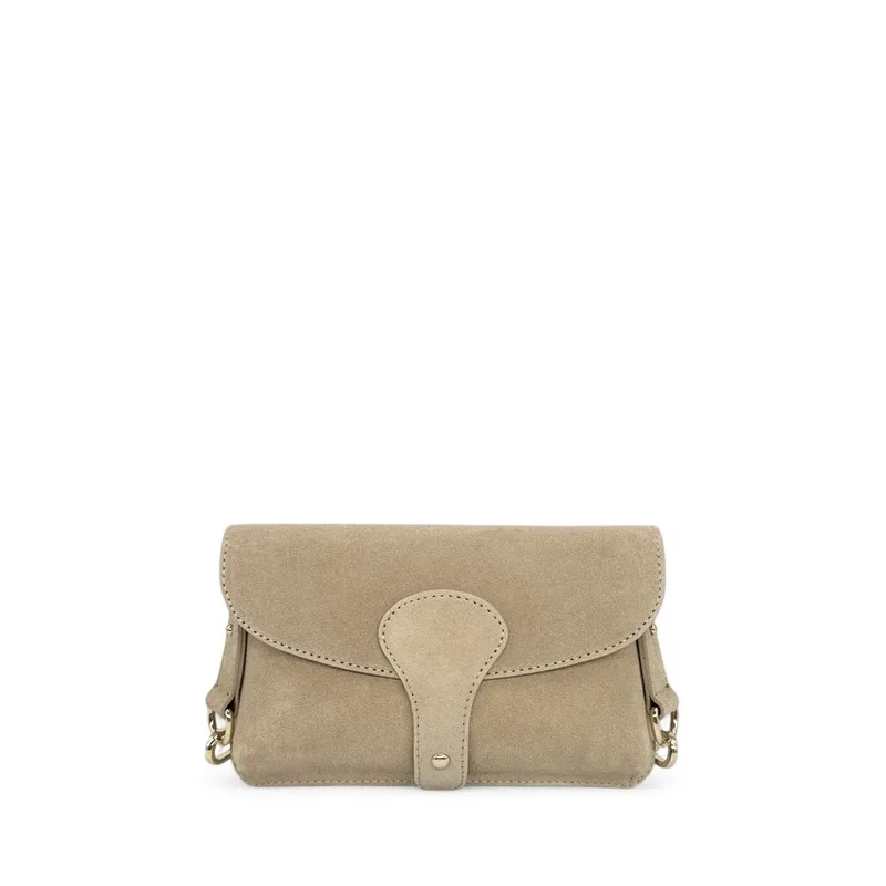 Mini-sac french stick en daim TOSCA SUEDE Taupe clair
