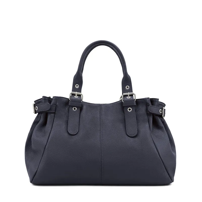 Sac bowling en cuir grainé NEW PRINCESS XL Bleu marine