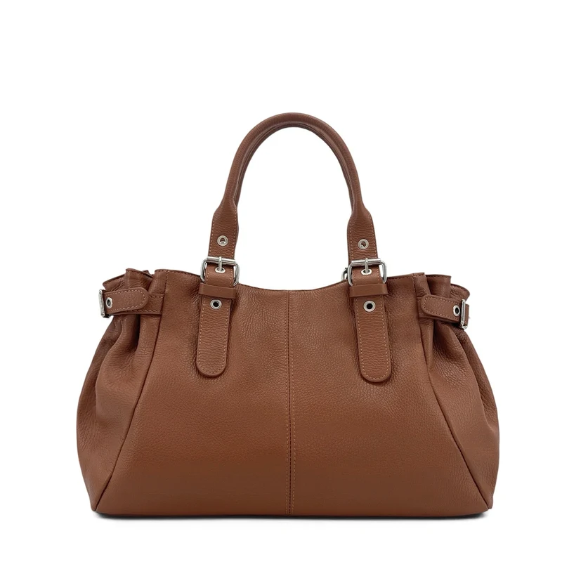 Sac bowling en cuir grainé NEW PRINCESS XL Marron châtaigne
