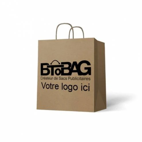 Sac kraft poignées torsadées hôtel/spa