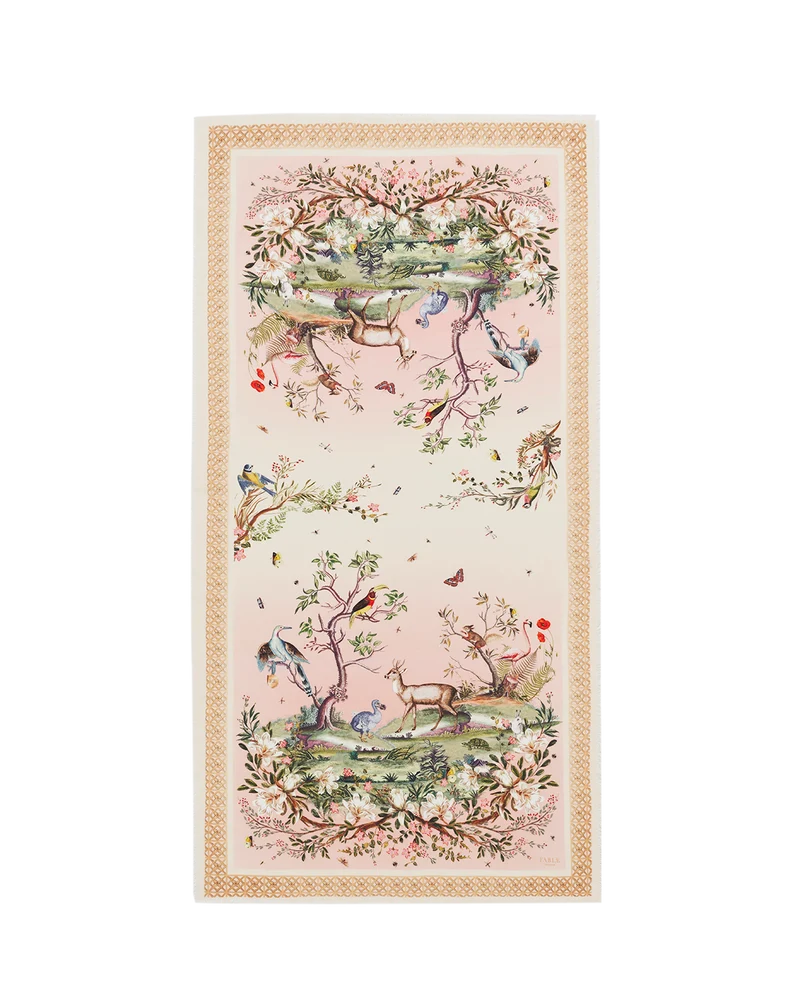 Woodland Scene Scarf in Pink