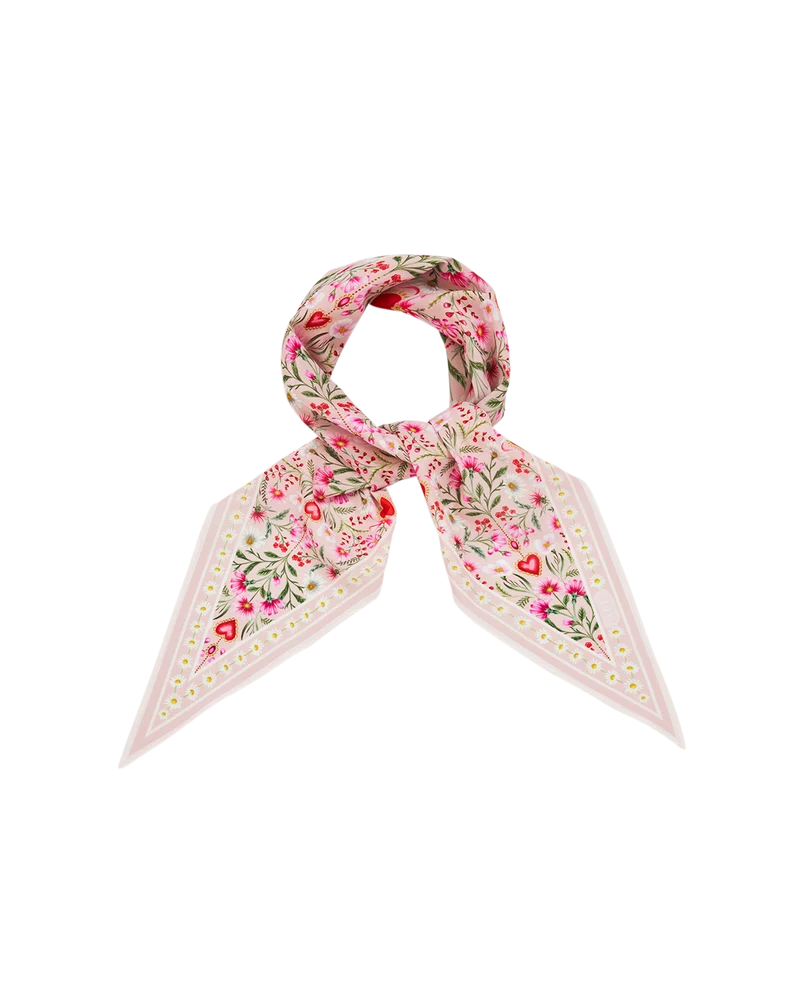 Penelope Heart Triangle Scarf in Pink