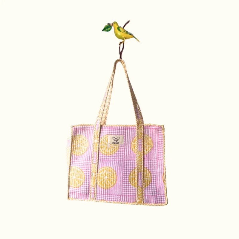 Petit tote bag fermeture Block print - Sun and Lemonade