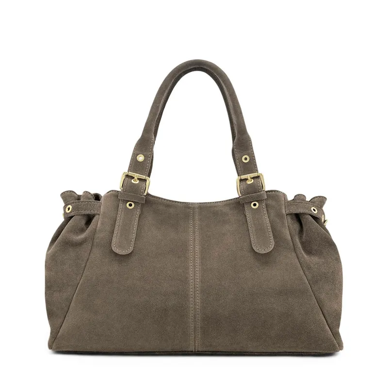 Sac bowling en daim NEW PRINCESS SUEDE XL Taupe foncé
