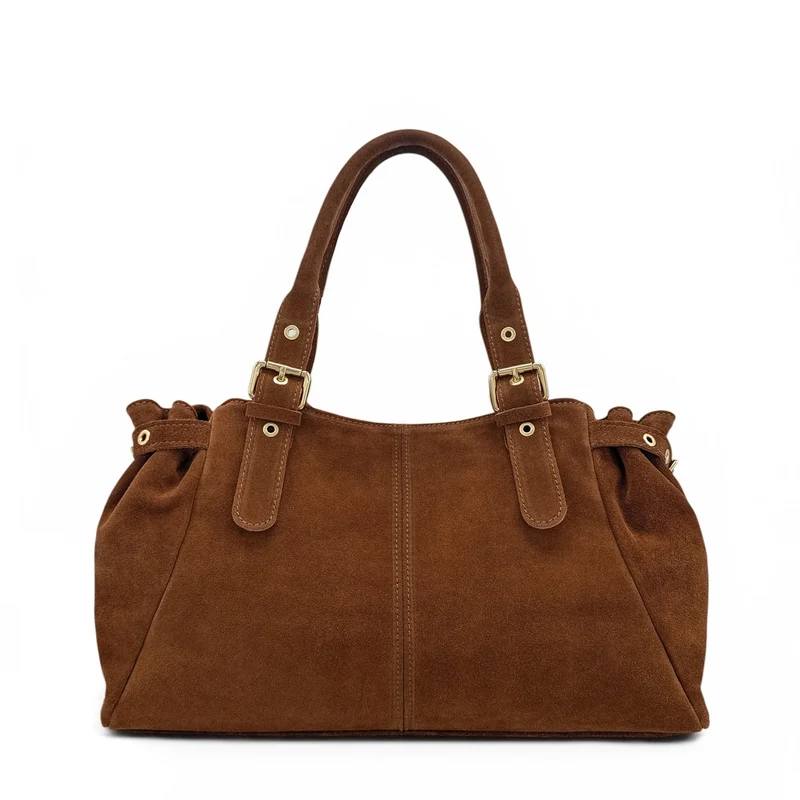Sac bowling en daim NEW PRINCESS SUEDE XL Marron cannelle