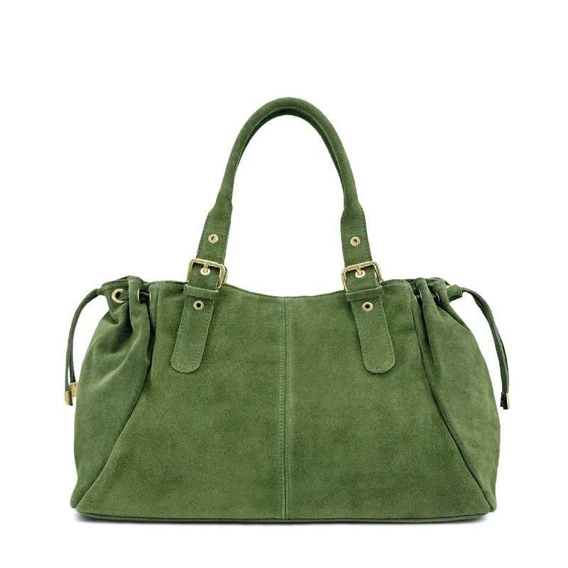 Sac bowling en daim PRINCESSE SUEDE XL Vert sauge