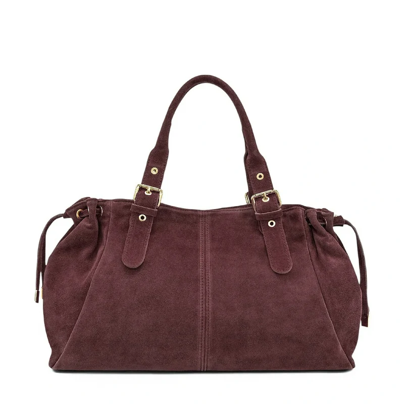 Sac bowling en daim PRINCESSE SUEDE XL Prune