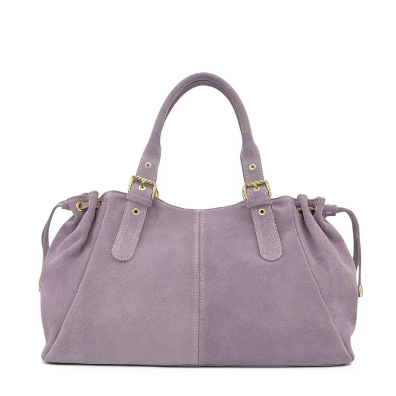 Sac bowling en daim PRINCESSE SUEDE XL Rose Lilas