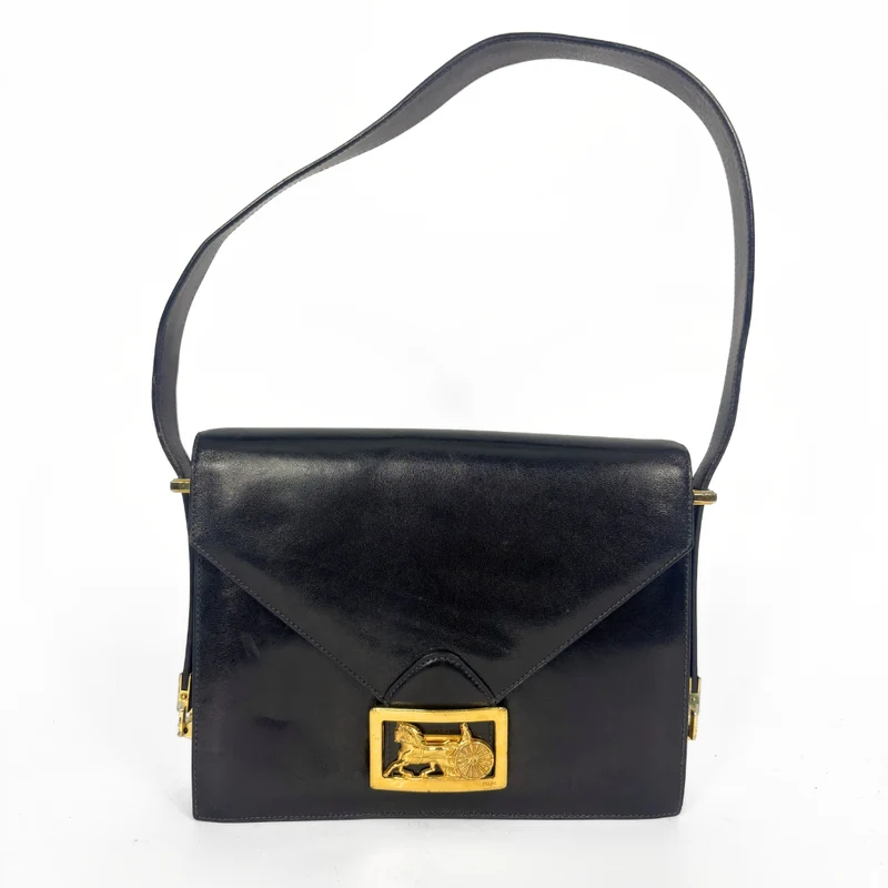 Celine Sac bandoulière en cuir noir
