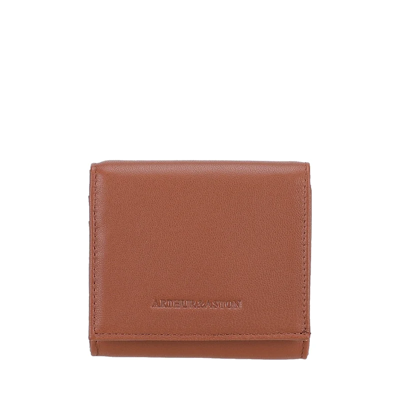 Porte-monnaie pression en cuir agneau Riley